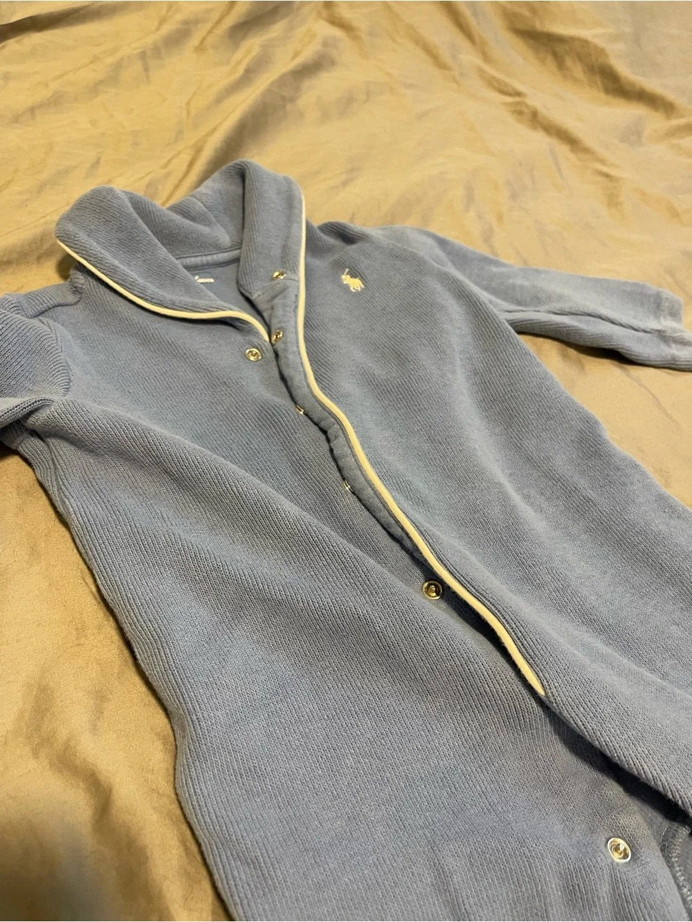 Ralph Lauren Light Blue Fleece Baby One-Piece